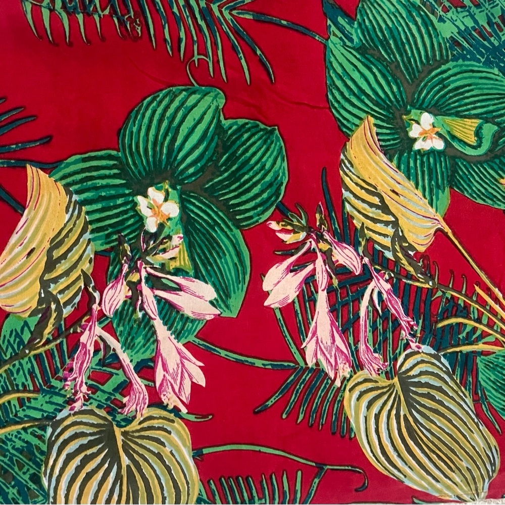 Vintage Roxy Red Tropical Top Sz M Summer Beach Party Vacation Boho LIKE NEW - Picture 7 of 8